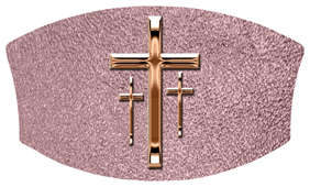 DNSWILL 517 BZ SH OR Bronze 3 Crosses Shimmer Orchid Background